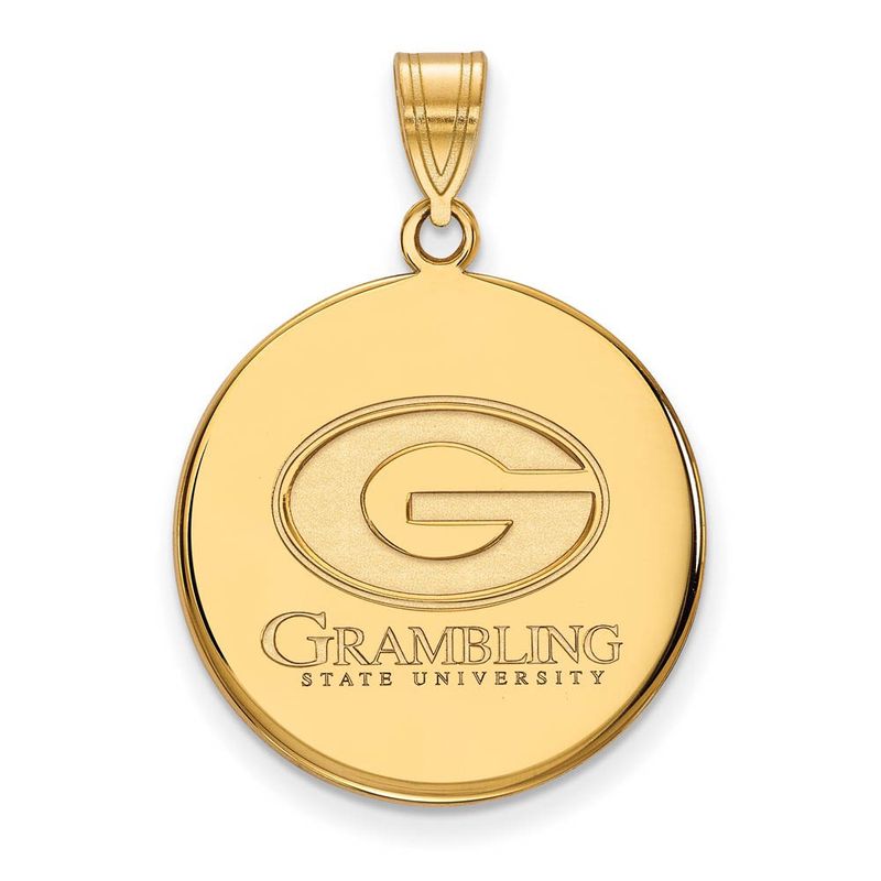 14k Gold Plated Silver Grambling State Large Disc Pendant